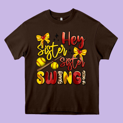 Hey Sister Sister Swing Softball Heavy Core Tee Designed By Artiststas