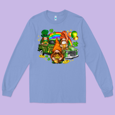St. Patrick's Day Gnomies With Leopard Tumbler Long Sleeve Tee Designed By Howdyjamesfarm