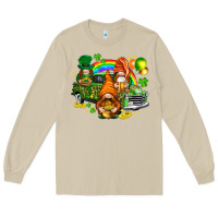 Mushroom St. Patrick's Day gnomies with leopard tumbler Long Sleeve Tee - HowdyJamesFarm