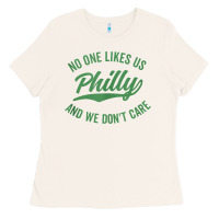 Bone philly no one likes us and we don't care green text tank top Ladies Tee - ArtMosaic