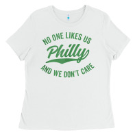 White philly no one likes us and we don't care green text tank top Ladies Tee - ArtMosaic