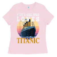 Bubblegum Pink ship just a girl who loves titanic boat titanic girls woman t shirt Ladies Tee - ArtMosaic