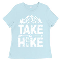 Baby Blue take hike Ladies Tee - ArtMosaic