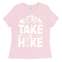 Bubblegum Pink take hike Ladies Tee - ArtMosaic