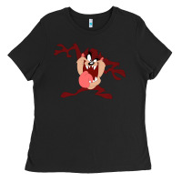 Black tasmanian devil cartoon character Ladies Tee - ArtMosaic