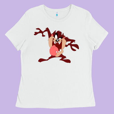 Tasmanian Devil Cartoon Character Ladies Tee Designed By Artmosaic