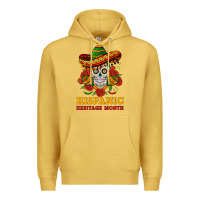 Antique Gold sombrero skull heritage Premium Hoodie - BundleAndBundleShop