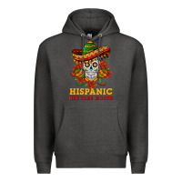 Charcoal Heather sombrero skull heritage Premium Hoodie - BundleAndBundleShop
