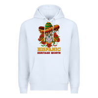 White sombrero skull heritage Premium Hoodie - BundleAndBundleShop