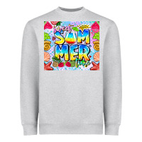 Heather Grey Sweet Summer Time Heavyweight Sweatshirt - CowhideDigitalArt