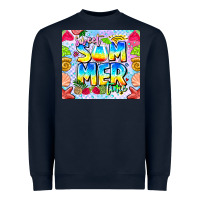 Navy Sweet Summer Time Heavyweight Sweatshirt - CowhideDigitalArt