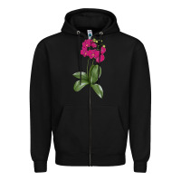 Black Moth Orchid Zipper Hoodie - LillyAllenDesigns
