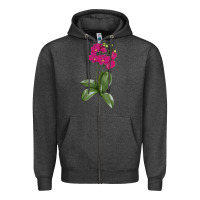 Charcoal Heather Moth Orchid Zipper Hoodie - LillyAllenDesigns