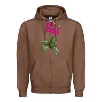 Chestnut Moth Orchid Zipper Hoodie - LillyAllenDesigns