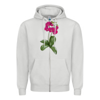 Dove Grey Moth Orchid Zipper Hoodie - LillyAllenDesigns