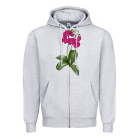 Heather Grey Moth Orchid Zipper Hoodie - LillyAllenDesigns