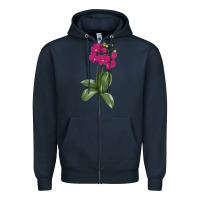 Navy Moth Orchid Zipper Hoodie - LillyAllenDesigns