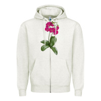Oatmeal Heather Moth Orchid Zipper Hoodie - LillyAllenDesigns