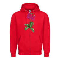 Red Moth Orchid Zipper Hoodie - LillyAllenDesigns