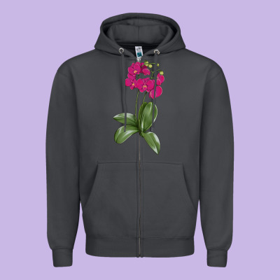 Moth Orchid Zipper Hoodie Designed By Lillyallendesigns