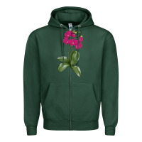 Sports Green Moth Orchid Zipper Hoodie - LillyAllenDesigns
