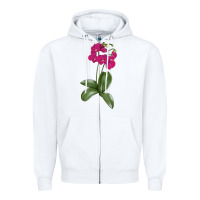 White Moth Orchid Zipper Hoodie - LillyAllenDesigns