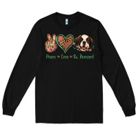 Black Peace Love St. Bernard Long Sleeve Tee - Jasminsmagicworld
