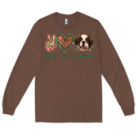 Chestnut Peace Love St. Bernard Long Sleeve Tee - Jasminsmagicworld