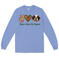 Colony Blue Peace Love St. Bernard Long Sleeve Tee - Jasminsmagicworld