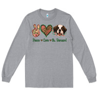 Heather Grey Peace Love St. Bernard Long Sleeve Tee - Jasminsmagicworld