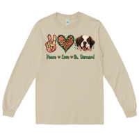 Mushroom Peace Love St. Bernard Long Sleeve Tee - Jasminsmagicworld