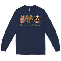 Navy Peace Love St. Bernard Long Sleeve Tee - Jasminsmagicworld