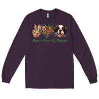 Plum Peace Love St. Bernard Long Sleeve Tee - Jasminsmagicworld