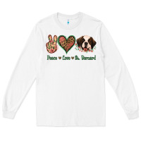 White Peace Love St. Bernard Long Sleeve Tee - Jasminsmagicworld