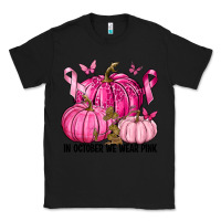 Black In October We Wear Pink with Pumpkin Classic Tee - texasbilliewilder