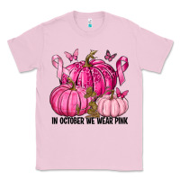 Bubblegum Pink In October We Wear Pink with Pumpkin Classic Tee - texasbilliewilder