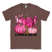 Chestnut In October We Wear Pink with Pumpkin Classic Tee - texasbilliewilder