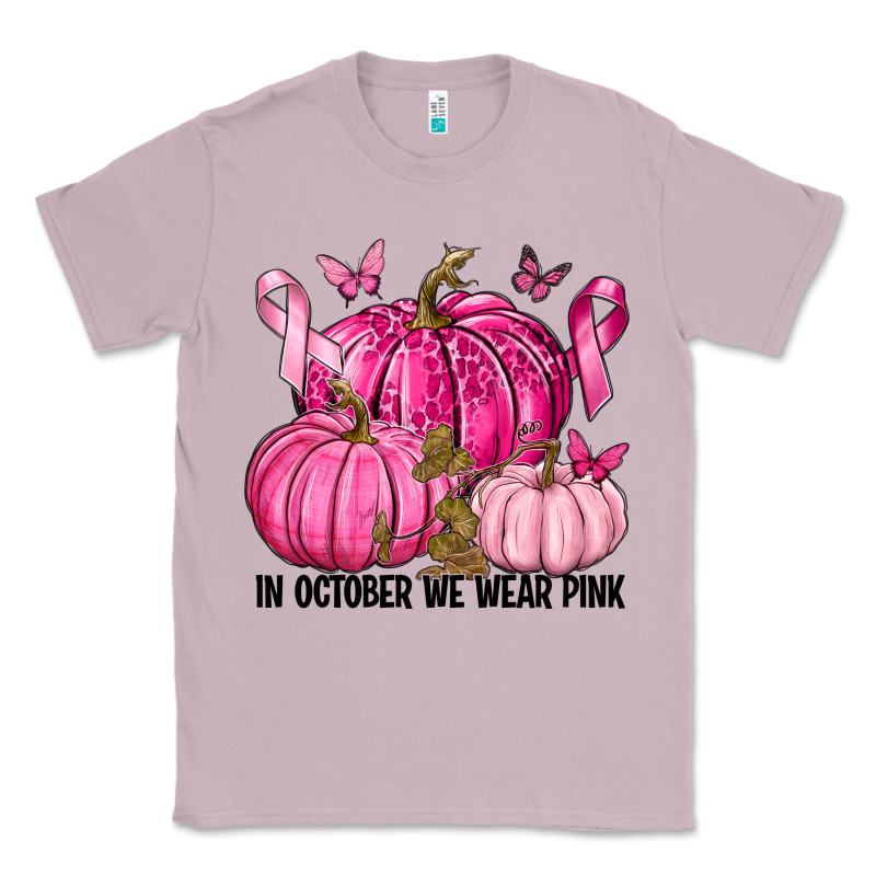 In October We Wear Pink With Pumpkin Classic Tee by texasbilliewilder | Teevron