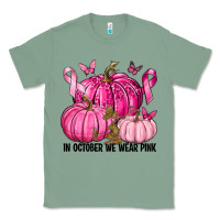 Sage In October We Wear Pink with Pumpkin Classic Tee - texasbilliewilder