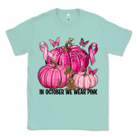 Seafoam In October We Wear Pink with Pumpkin Classic Tee - texasbilliewilder