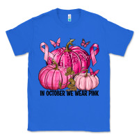 True Royal In October We Wear Pink with Pumpkin Classic Tee - texasbilliewilder
