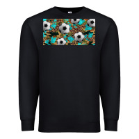 Black western leopard camouflage turquoise soccer licence plate template Premium Sweatshirt - Artiststas