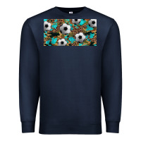 Navy western leopard camouflage turquoise soccer licence plate template Premium Sweatshirt - Artiststas