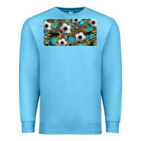 Ocean Blue western leopard camouflage turquoise soccer licence plate template Premium Sweatshirt - Artiststas