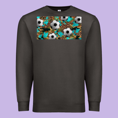 Western Leopard Camouflage Turquoise Soccer Licence Plate Template Premium Sweatshirt Designed By Artiststas