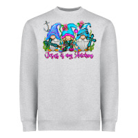Heather Grey Jesus Is My Anchor Heavyweight Sweatshirt - CowhideDigitalArt