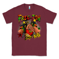 Burgundy Free-ish since 1865 Juneteenth black girl sneakers Classic Tee - RanaPortraitStore