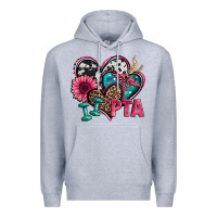 Heather Grey pta physical therapy assistant hearts Premium Hoodie - Jasminsmagicworld