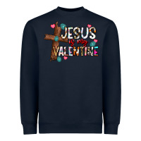 Navy jesus is my valentine Heavyweight Sweatshirt - CowhideDigitalArt