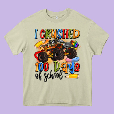 I Crushed 100 Days Of School Heavy Core Tee Designed By Artiststas